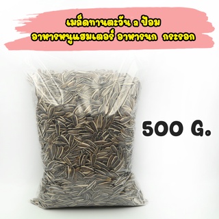 เม็ดทานตะวัน a ป้อม ขนาด 500 กรัม อาหารหนูแฮมเตอร์ อาหารนก  กระรอก บำรุงสายตา ช่วยขับถ่าย