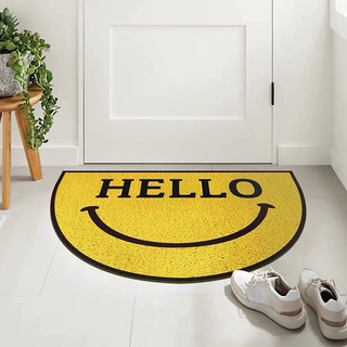 พรมดักฝุ่นHELLO ครึ่งวงกลมสไมลลี่สีเหลืองสดใสpreorder// miss.hygge