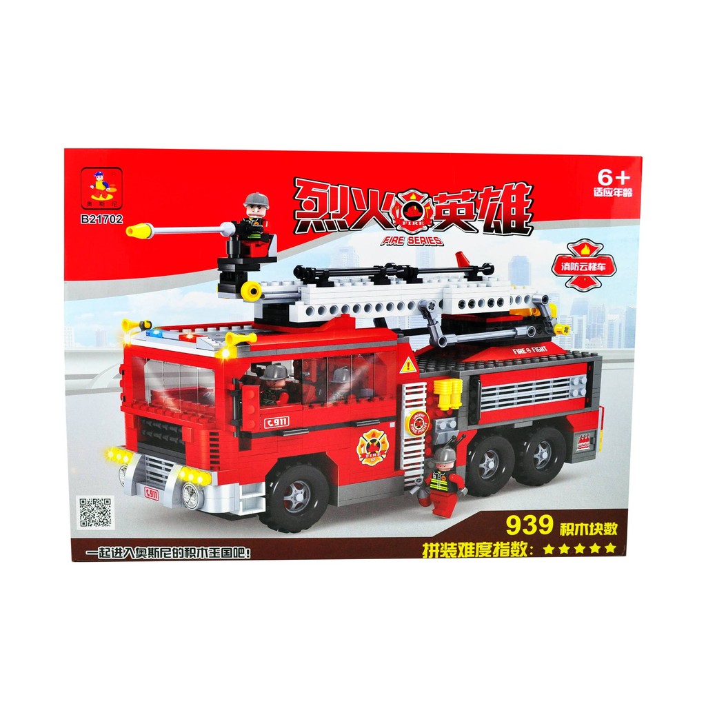 Chimmyland ชุดตัวต่อ AUSINI Fire Truck 939 ชิ้น