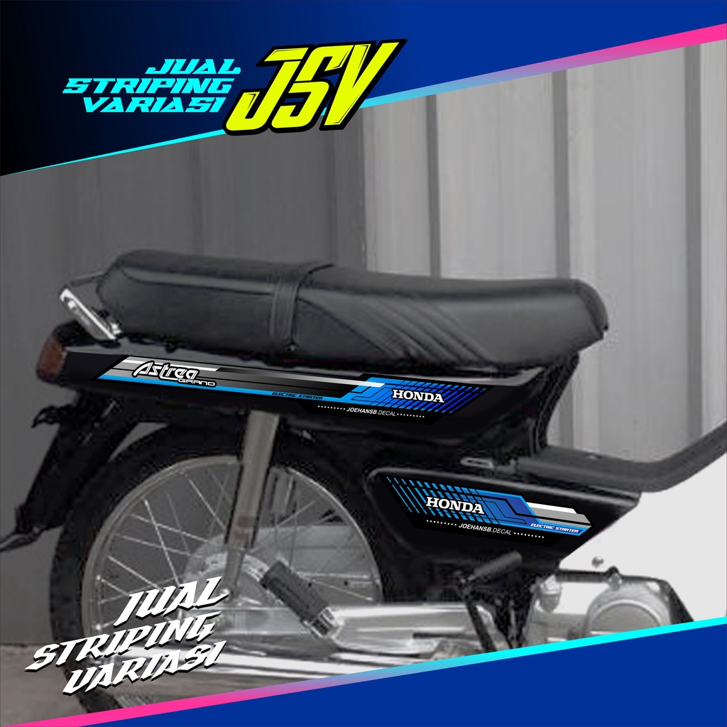 Striping Grand Variation | สติ๊กเกอร์ Astraa Grand | Astraa Bulus Sticker with Classic Motif Original BLUE GRAPHIC