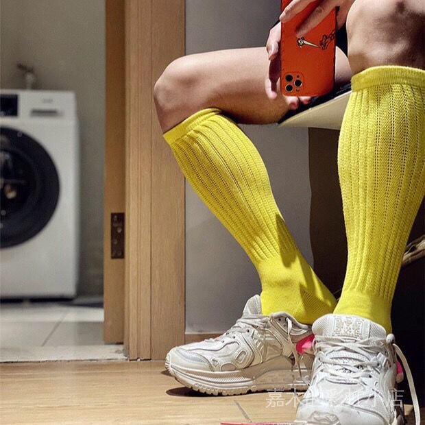 Terry ถุงเท้ากีฬา ผ้าฝ้าย DM ระบายอากาศ ซับเหงื่อ สีพื้น แฟชั่นสําหรับผู้ชาย tRL9
