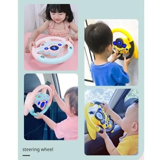 พวงมาลัยของเล่น เด็กพวงมาลัยของเล่น จำลองการขับรถ ด้วยแสงดนตรี ของเล่นเสริมการศึกษาเด็ก