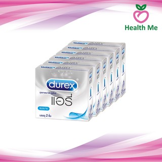 Durex Airy ดูเร็กซ์ แอรี่ ถุงยางอนามัยผิวเรียบแบบบาง บางที่สุดของดูเร็กซ์ ขนาด 52 มม. 1 Pack ( 6 กล่อง )