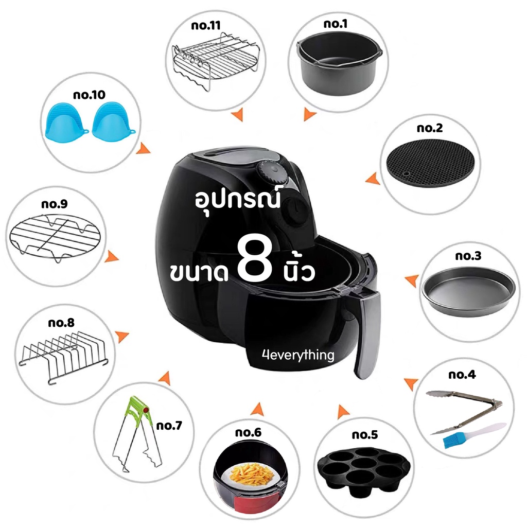 อุปกรณ์เสริม หม้อทอดไร้น้ำมัน Airfryer ขายแยก ขนาด 8 นิ้ว