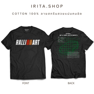 ชุดเซ็ต 2 ชิ้น - เสื้อยืดพิมพ์ลายRALLIARTEVALUTIONผลิตจากผ้าฝ้าย1ผืนไม่ยืดเส้นยืดสาย-237