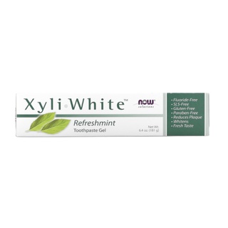 Now Foods, Solutions, Xyli•White Toothpaste Gel, Fluoride Free, Refreshmint, 6.4 oz (181 g)