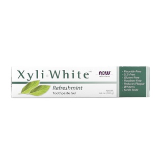 Now Foods, Solutions, Xyli•White Toothpaste Gel, Fluoride Free, Refreshmint, 6.4 oz (181 g)