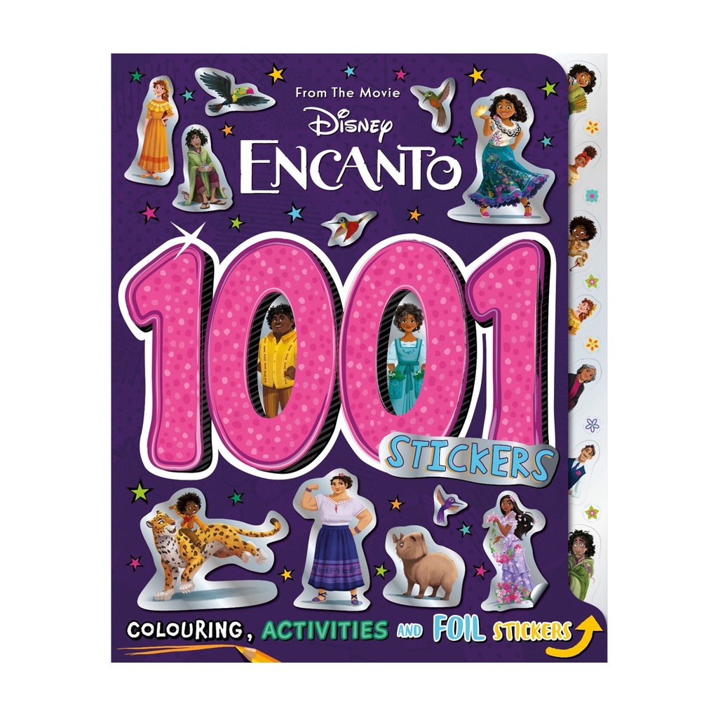สติ๊กเกอร์ Disney Encanto 1001 & หนังสือสํารวจสําหรับเด็กที่มีภาพประกอบที่มีสีจากภาพยนตร์