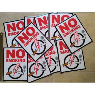 10แผ่น สติ๊กเกอร์ห้ามสูบบุหรี่ NO SMOKING ขนาด 17x22.5cm.