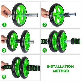 ล้อออกกำลังกาย ลูกกลิ้งบริหารหน้าท้อง AB wheel ลูกกลิ้งหน้าท้อง ล้อหน้าท้อง ฟรีแผ่นรองเข่า