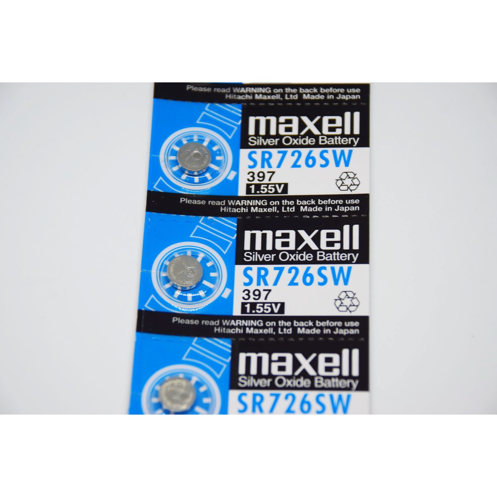 (ราคาต่อ 1 ก้อน) ถ่านนาฬิกา maxell SR726SW Made in Japan  1.55V ของแท้ 100% ถ่านกระดุม