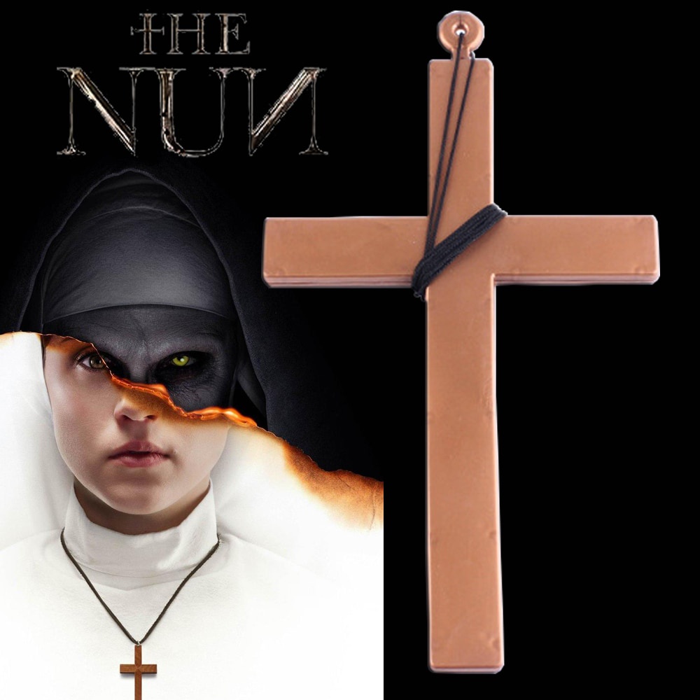 ไม้กางเขน ไม้กางเขนห้อยคอ หน้ากากเเม่ชี พรอบฮาโลวีน  Cross, hanging cross, nun mask, Halloween props