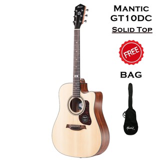 กีตาร์โปร่ง Mantic GT10DC ไม้หน้าแท้ (Top Solid)