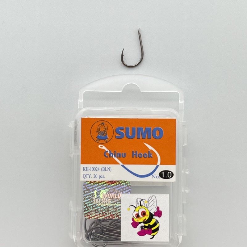 เบ็ดกล่องซูโม่ ตัวเบ็ดซูโม่ ทรงชินุ SUMO CHINU HOOK ตูดแบน กล่องส้ม 20 ตัว (แท้ 100%)
