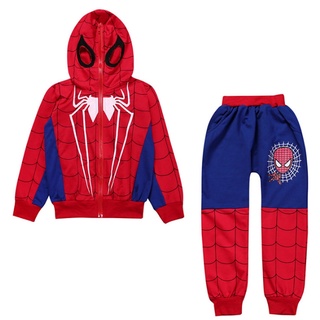 **พร้อมส่ง**ชุดเซ็ทเสื้อแขนยาว+กางเกงขายาว เด็กชายซุปเปอร์ฮีโร่ spiderman  #ถูกที่สุด