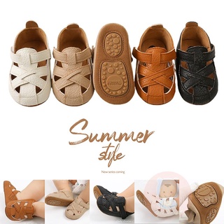 LAA6-Newborn Anti-slip Sandals,Hollow-out Solid/ Contrast Color First Walking Shoes