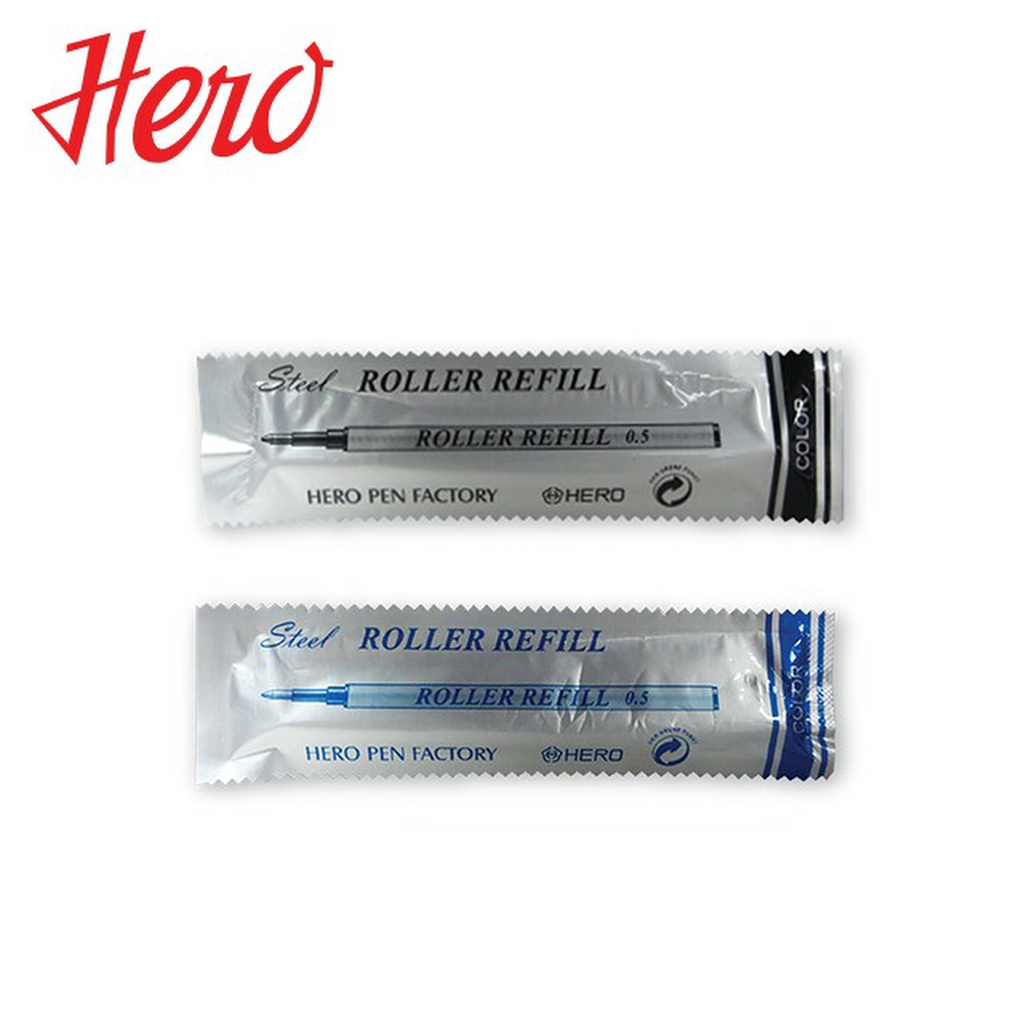 ไส้ปากกา Hero Roller Ball ขนาด 0.5 สีน้ำเงิน สีดำ