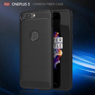 OnePlus 5 Casing Soft TPU Case Fashion 1+5 Carbon Fiber Pattern Shockproof Silicone Back Cover