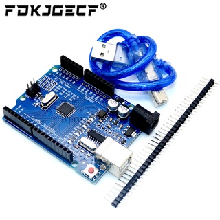 ชิปบอร์ดพัฒนา UNO R3 CH340G+MEGA328P 16Mhz สําหรับ Arduino UNO R3 และสายเคเบิล USB