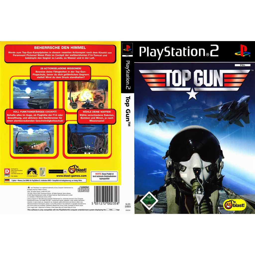 แผ่นเกมส์ PS2 Top Gun   คุณภาพ ส่งไว (CD)