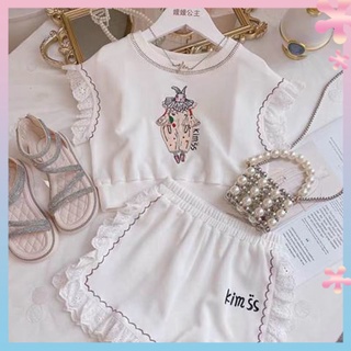 Girls summer suit 2022 new womens online celebrity summer childrens sleeveless vest top shorts two-piece suit