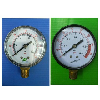 Pressure Gauge เพรสเชอร์เกจ เกจวัดแรงดัน Unipure 0-80 / HYDRO 0-150 PSI แบบเกลียว 1/4" ใช้กับ เครื่องกรอง เครื่องกรองน้ำ