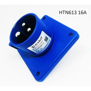 HTN613 ปลั๊กตัวผู้ฝังตรง 2P+E 16A 230V IP44