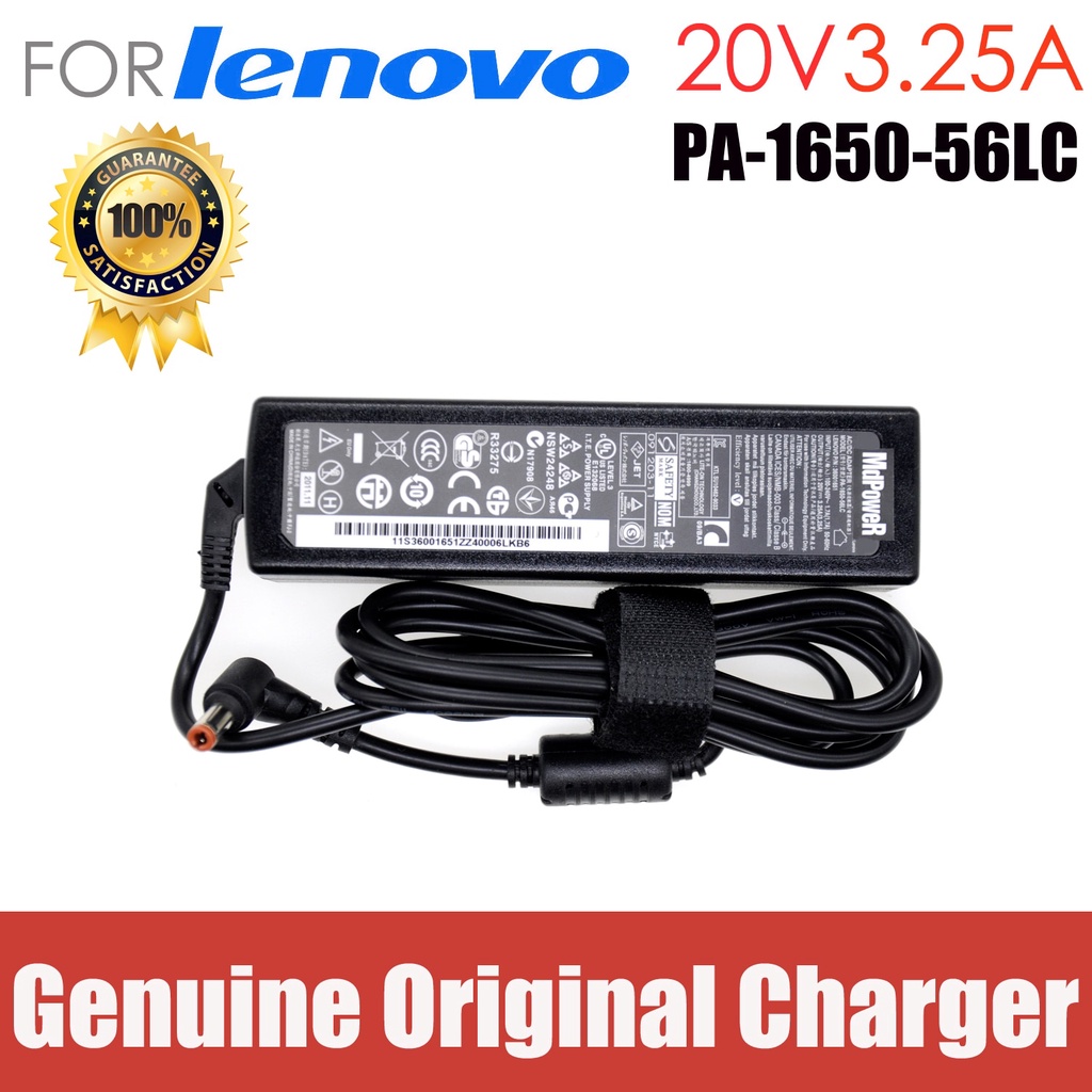 20V 3.25A 65W สําหรับ LENOVO G450 G460 G465 G475 K23 K26 K29 PA-1650-56LC S400 S405 แหล่งจ่ายไฟแล็ปท