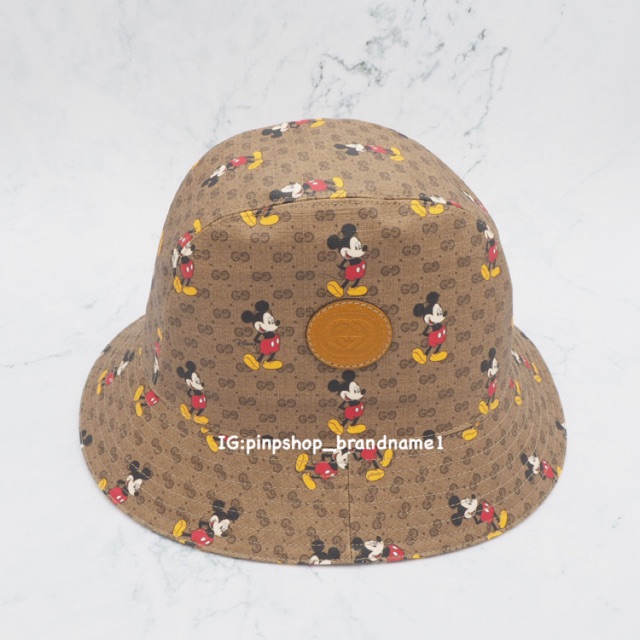 CLEARANCE SALE Gucci x Disney Mickey Mouse bucket hat ของแท้ ส่งฟรี EMS