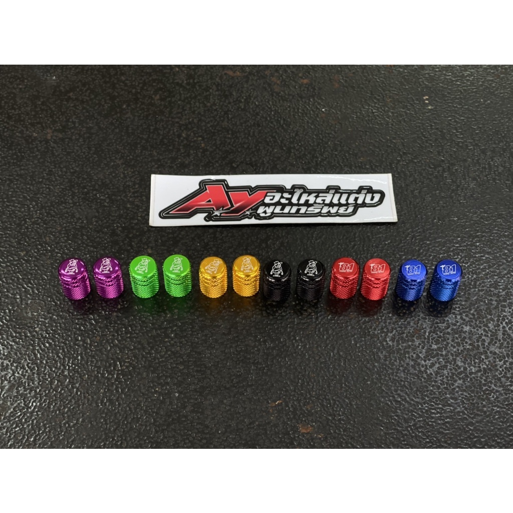 จุกลมเอิร์น คละลายงานเทียบแท้ ใช้ได้ทั้งรถยนต์ รถมอเตอร์ไซค์(ราคาต่อ1คู่)