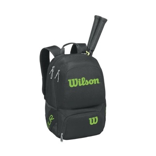 Wilson Tour V Backpack medium black/green กระเป๋าใส้ไม้เทนนิสวิลสันแบรนด์แท้