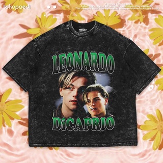 เสื้อยืดผ้าฝ้ายพิมพ์ลายขายดี เสื้อยืด พิมพ์ลาย Leonardi DICAPRIO OVERSIZE WASHING | เสื้อยืด ขนาดใหญ่ | เสื้อยืด ซักได้