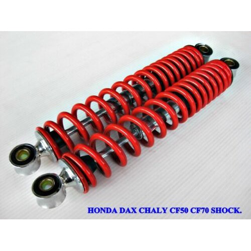 REAR SHOCK SET "RED" SPRING (285 mm.) Fit For HONDA DAX CHALY CF50 CF70 ST50 ST70 // โช๊คหลัง โช๊คอัพ สปริงสีแดง