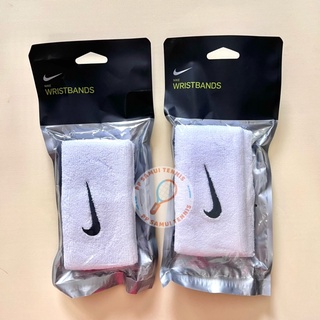 ข้อมือซับเหงื่อ เทนนิส Tennis wristband Nike Swoosh Doublewide สีขาว ของแท้ พร้อมส่ง