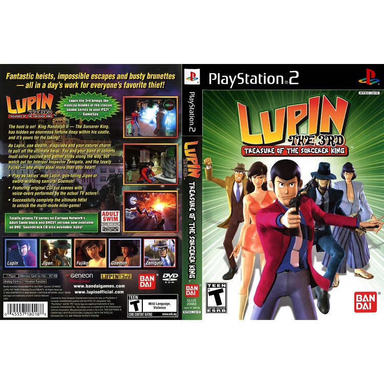 LUPIN THE 3RD TREASURE OF THE SORCERER KING [PS2 US : DVD5 1 Disc]