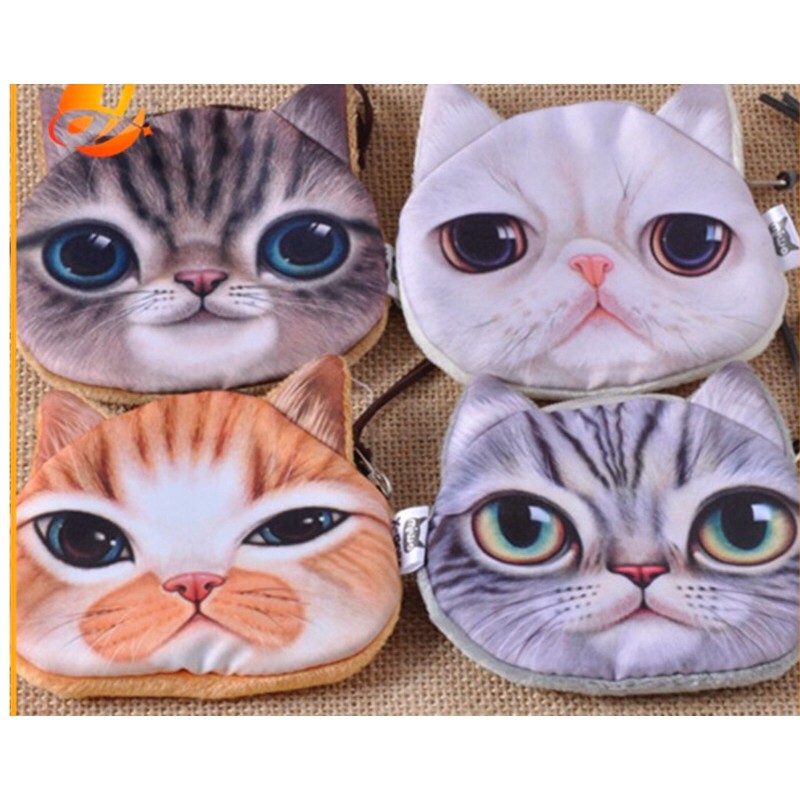 กระเป๋าสตังค์ใส่เหรียญหน้าแมว3D