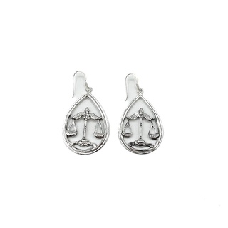 DSP ต่างหูเงินทรงหยดน้ำ ราศีตุลย์ เงินแท้ 925 : DSP 925 Sterling Silver Libra Earing [ESPL0172W]