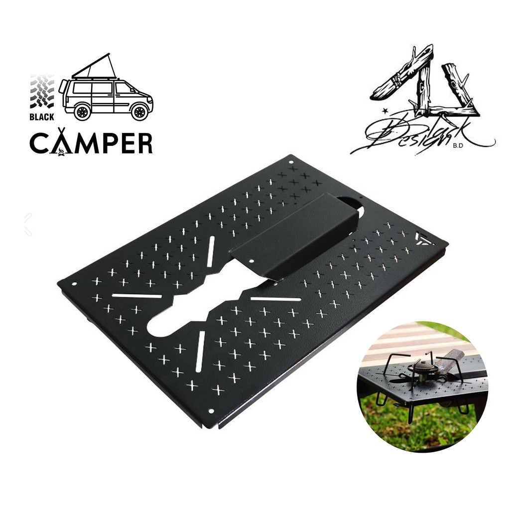 Black design Plate BX cover soto เพลทใส่เตา soto st-310 ขนาด 1Unit Outdoor Camping