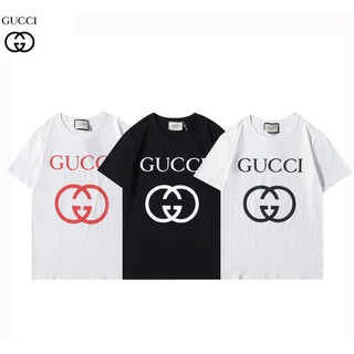 เสื้อยืดแขนสั้น ผ้าฝ้าย พิมพ์ลาย Gucc แฟชั่นสําหรับผู้ชาย และผู้หญิง