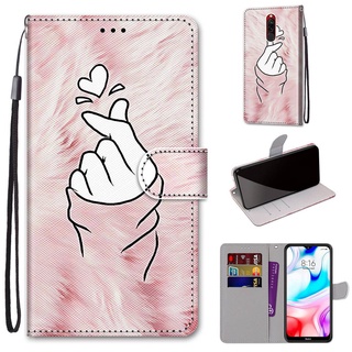 เคสหนัง PU ฝาพับ ลายสัตว์ 3D พร้อมช่องใส่บัตร และสายคล้อง แฟชั่น สําหรับ Redmi 8 Redmi8