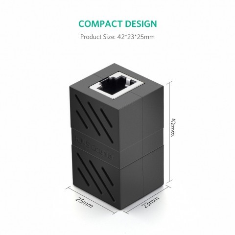 UGREEN รุ่น NW114 ตัวต่อสายแลน RJ45 connector Extender Adapter Female to Female รองรับ Cat7