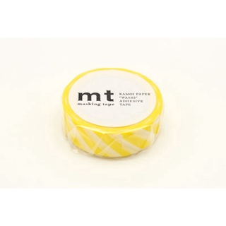 mt masking tape stripe lemon (MT01D369) / เทปตกแต่งวาชิ ลาย stripe lemon แบรนด์ mt masking tape ประเทศญี่ปุ่น