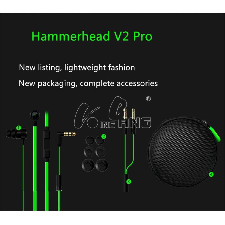 ช ดห ฟ ง Razer Hammerhead V2 Pro พร อมไมโครโฟน ห ฟ งอ นเอ ยร แบบม สายสำหร บการเล นเกม ห ฟ งค ณภาพส งส เข ยว แท ราคาเพ ยง 385