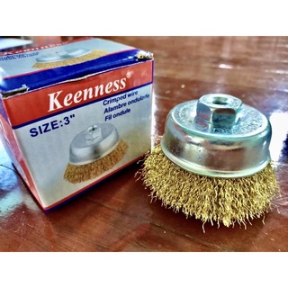 แปรงขัดลวดถ้วยสีทองขนาด3นิ้ว