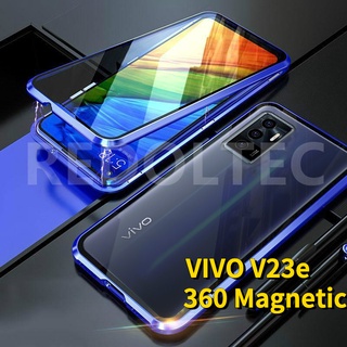 เคส VIVO V23e / V23e 5G 360 สองด้านด้านหน้าหลังกระจกแม่เหล็กดูดซับ เต็มร่างกายป้องกันแม่เหล็กฮาร์ดปกหลัง