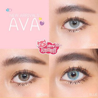 คอนแทคเลนส์ยี่ห้อKitty kawaii mini ava gray (ตาฝรั่ง) ฟรีตลับใส่