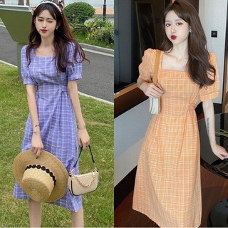 พร้อมส่งจากไทย🍊กระโปรงลายสก็อต กระโปรงยาวสไตล์ฝรั่งเศส มี 2 ​​สี K426
