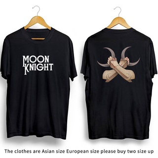 เสื้อยืดผ้าฝ้าย เสื้อยืดคอกลม พิมพ์ลาย Sam Marvel Moon Knight fight สีดํา สีขาว สําหรับผู้ชาย และผู้หญิง