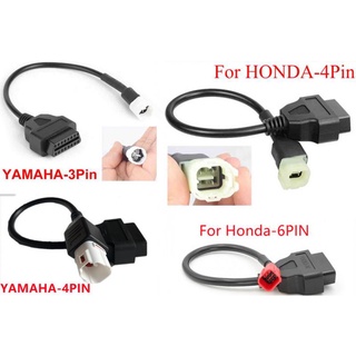 Obd2 ELM 327 Yamaha Honda Suzuki สายเคเบิลวินิจฉัยรถจักรยานยนต์ 3 หรือ 4 Pin 6pin ถึง 16 Pin OBD2 อะแดปเตอร์เชื่อมต่อ OBD พร้อมส่ง CX