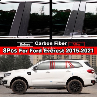 สติกเกอร์คาร์บอนไฟเบอร์ สีดํามันวาว สําหรับ Ford Everest 2015-2021 8 ชิ้น